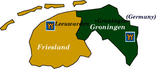 friesland and groningen map