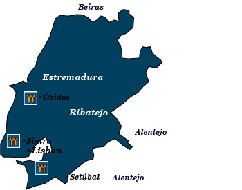 estremadura/ribatejo/lisbon map