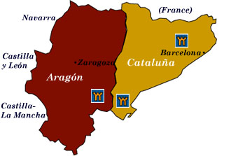 cataluña and aragón map