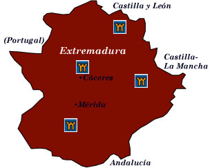 extremadura map